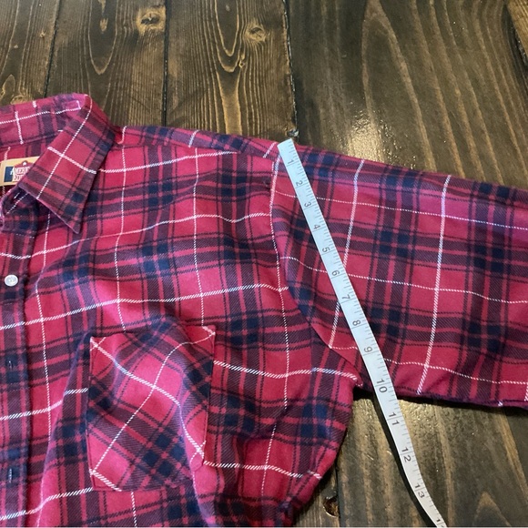 Men's Red Plaid Casual Button Down Shirt - Picture 4 of 7